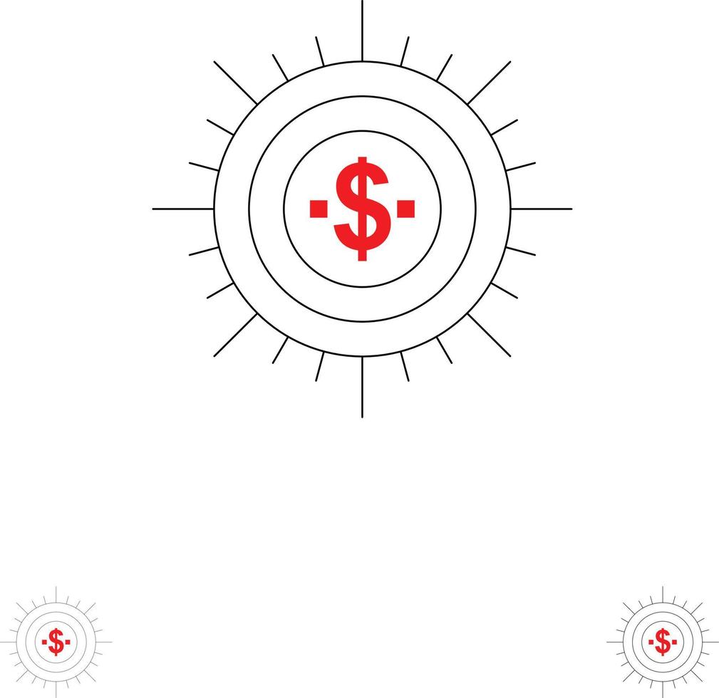 argent budget trésorerie flux de financement dépenser des façons audacieuses et fines lignes noires jeu d'icônes vecteur