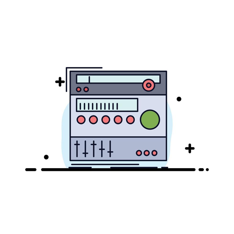 module de composant de rack vecteur d'icône de couleur plate de studio de son