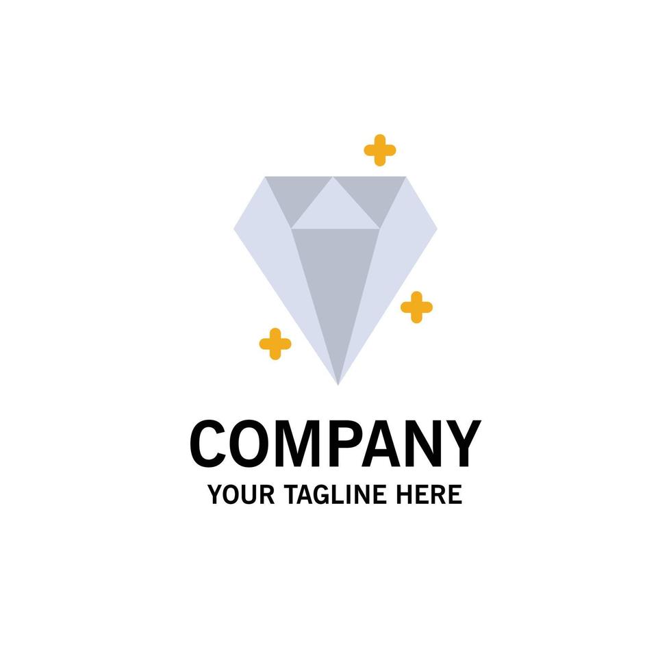 modèle de logo d'entreprise de prix de cristal de diamant couleur plate vecteur