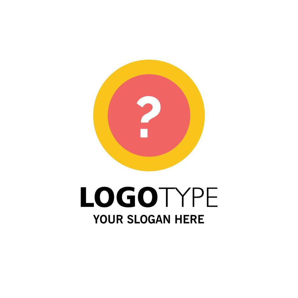 à propos de demander des informations question soutien modèle de logo d'entreprise couleur plate vecteur