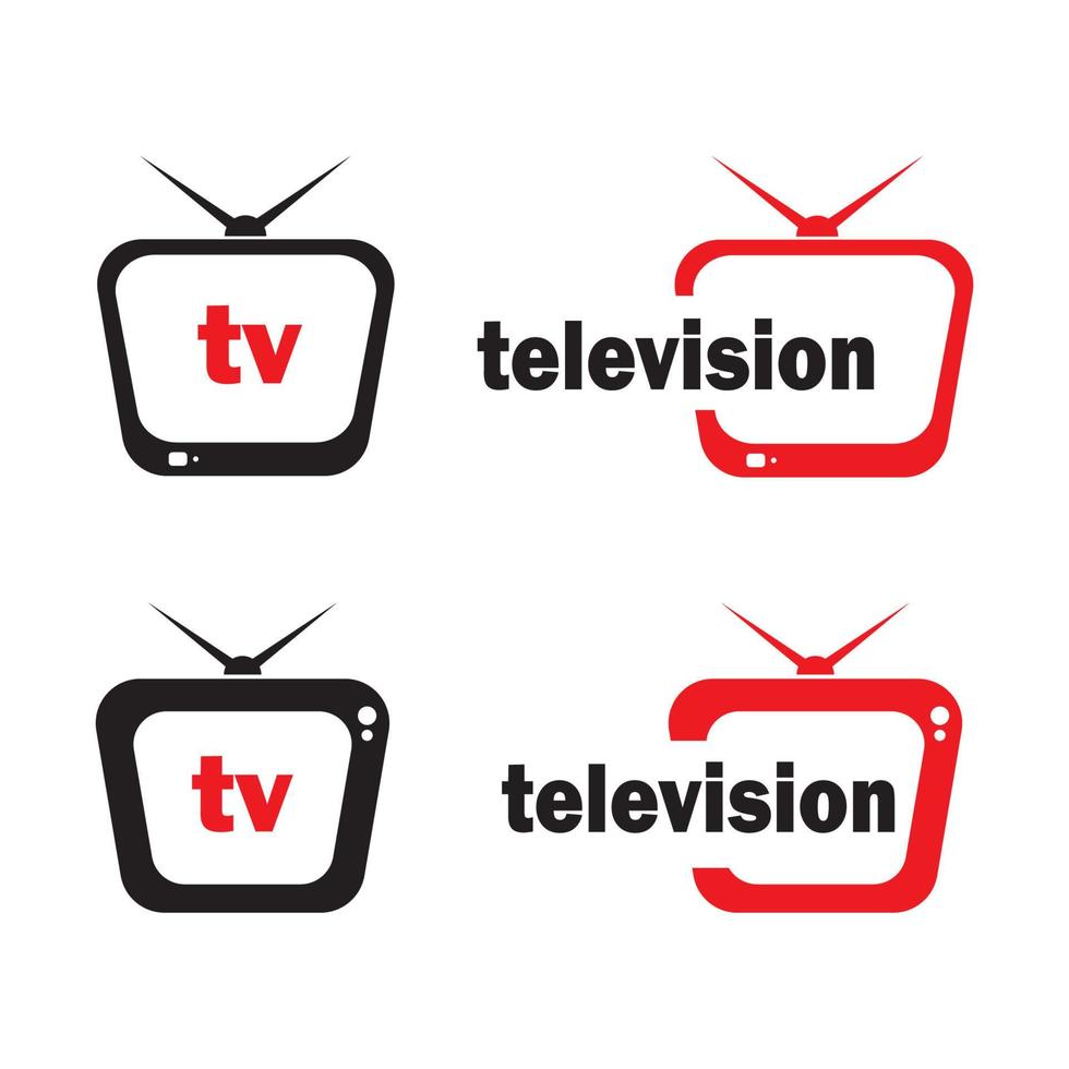 création de logo de technologie de télévision vecteur