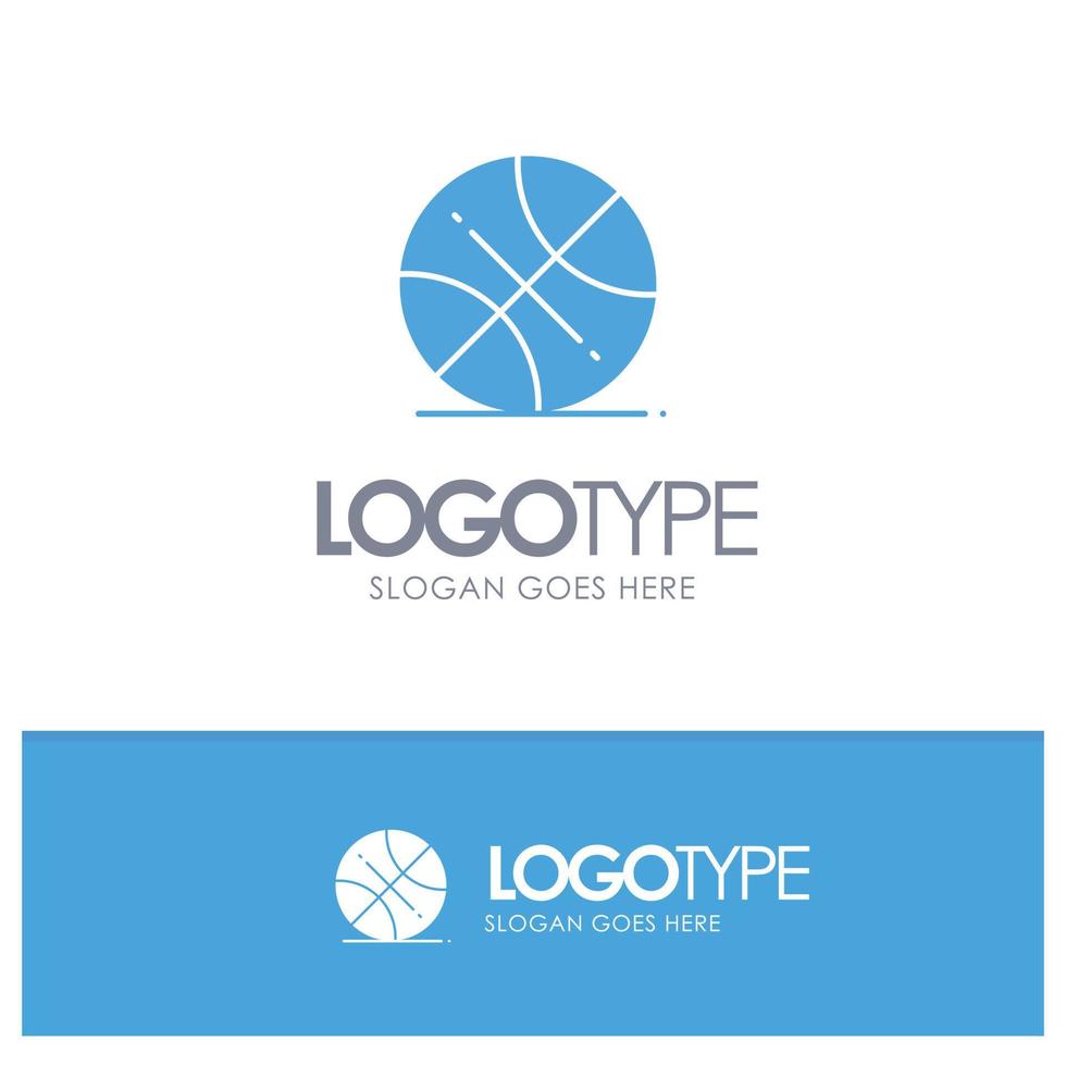 basket ball sports usa bleu solide logo avec place pour slogan vecteur