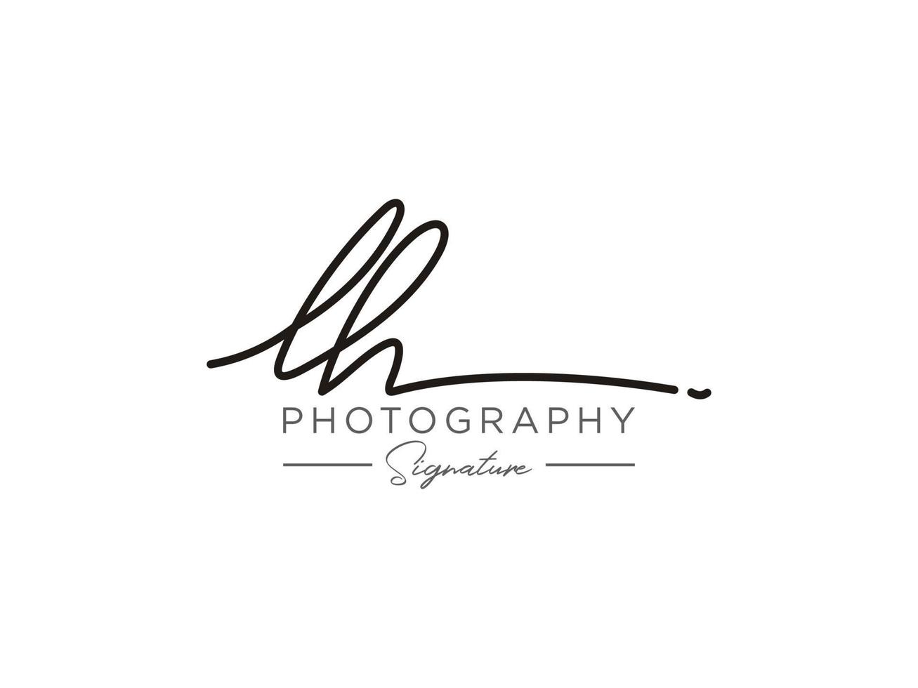 lettre lh signature logo template vecteur