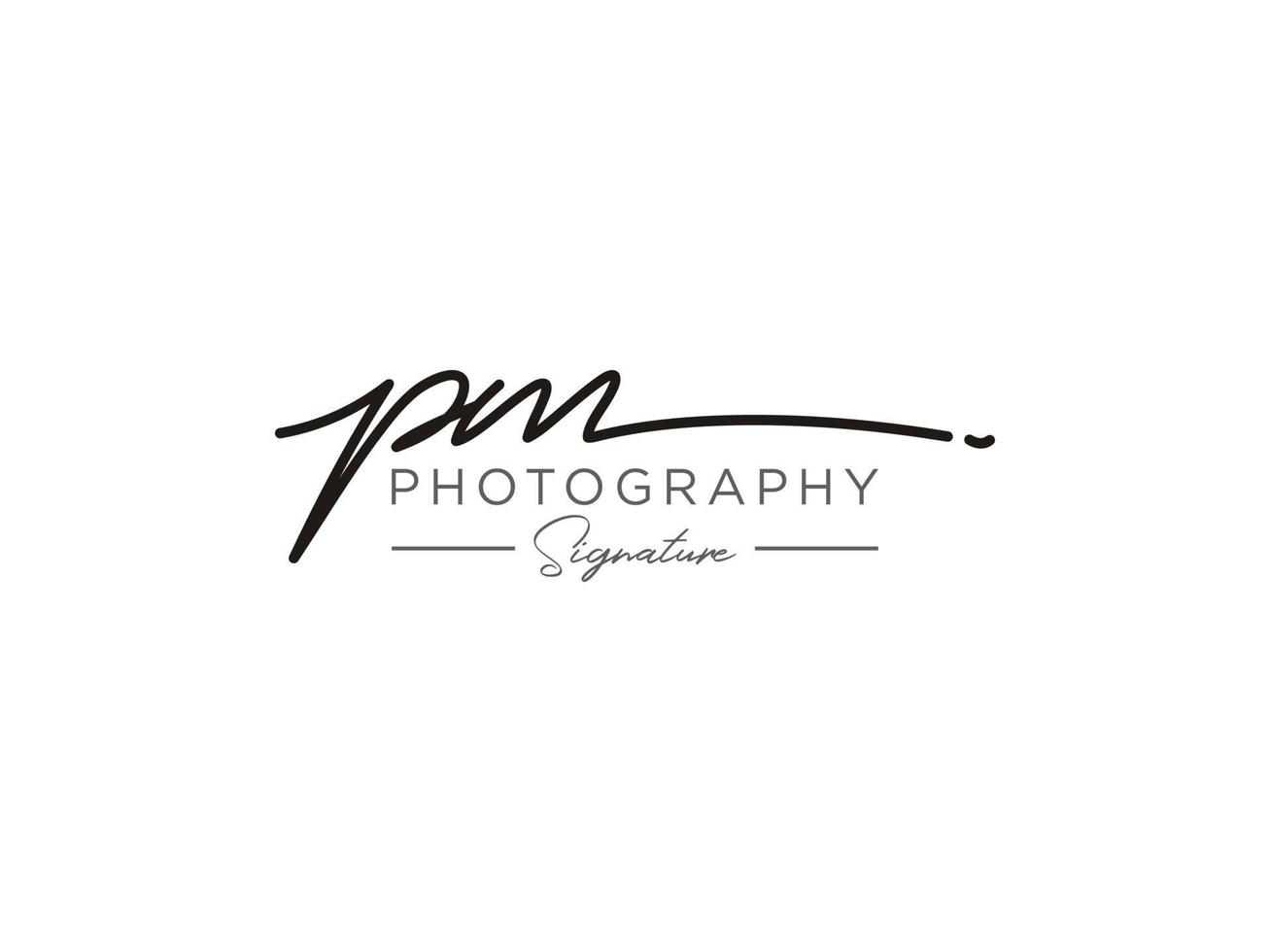 lettre pm signature logo template vecteur