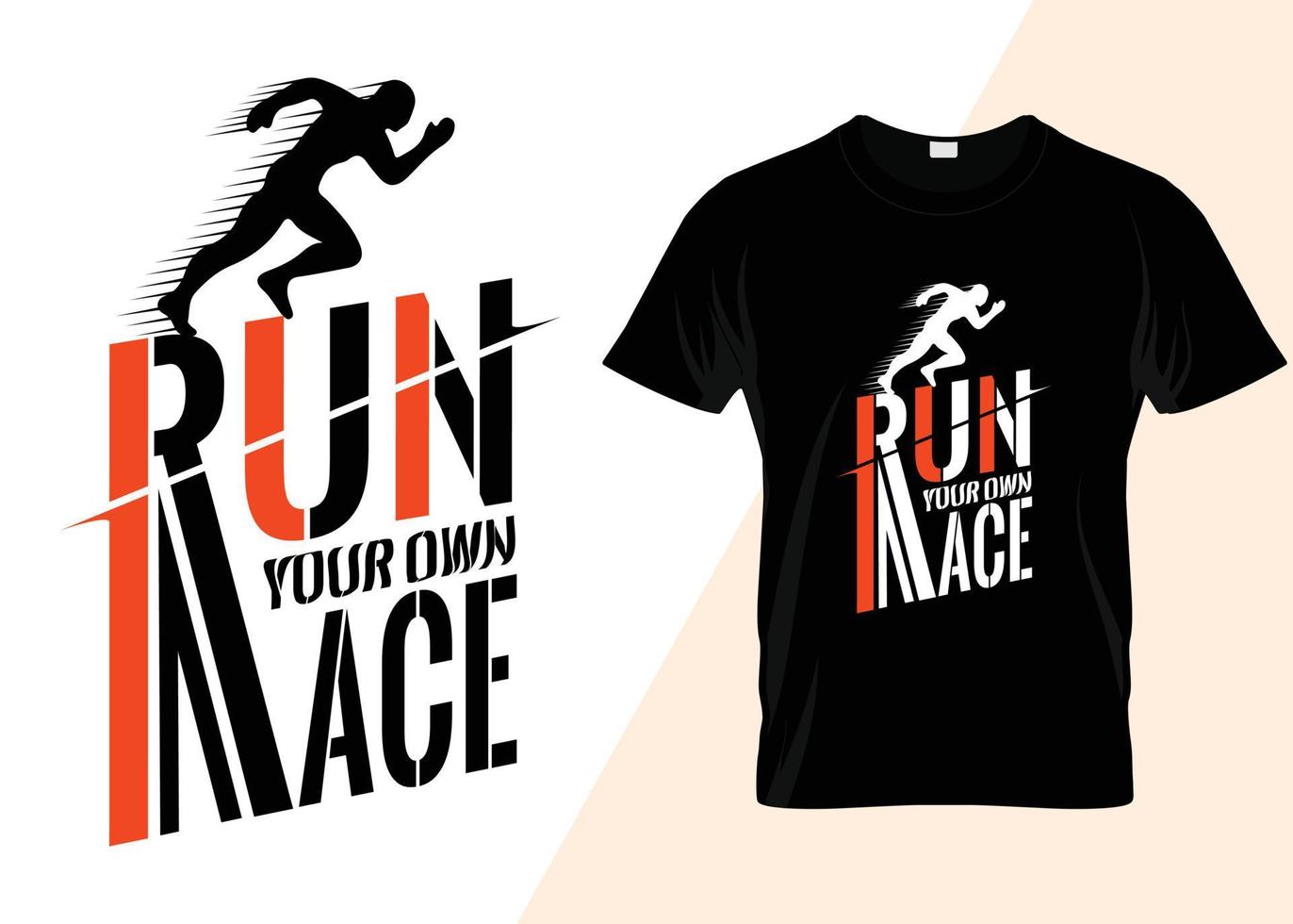 courez votre propre conception de t-shirt de course vecteur