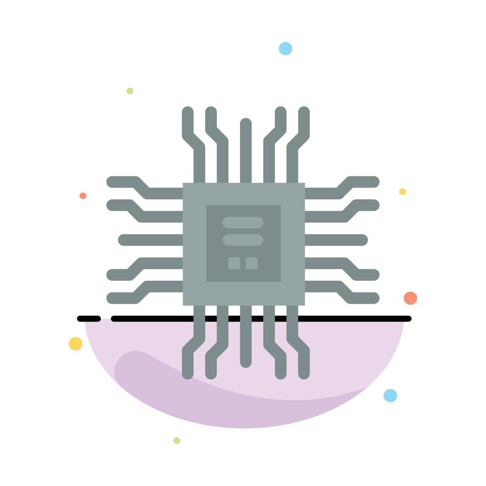 livre cpu technologie d'apprentissage abstrait modèle d'icône de couleur plate vecteur