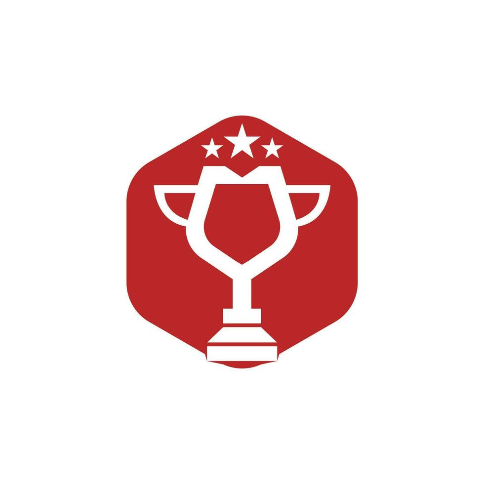 création de logo de coupe de prix. conception d'icône de trophée. modèle de logo de récompense vecteur