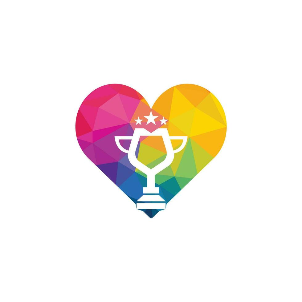 logo de trophée moderne créatif avec modèle vectoriel d'icône de coeur. modèle de logo de récompense.