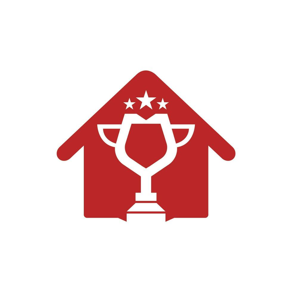 conception du logo de la maison de la coupe du prix. conception d'icône de trophée. modèle de logo de récompense vecteur