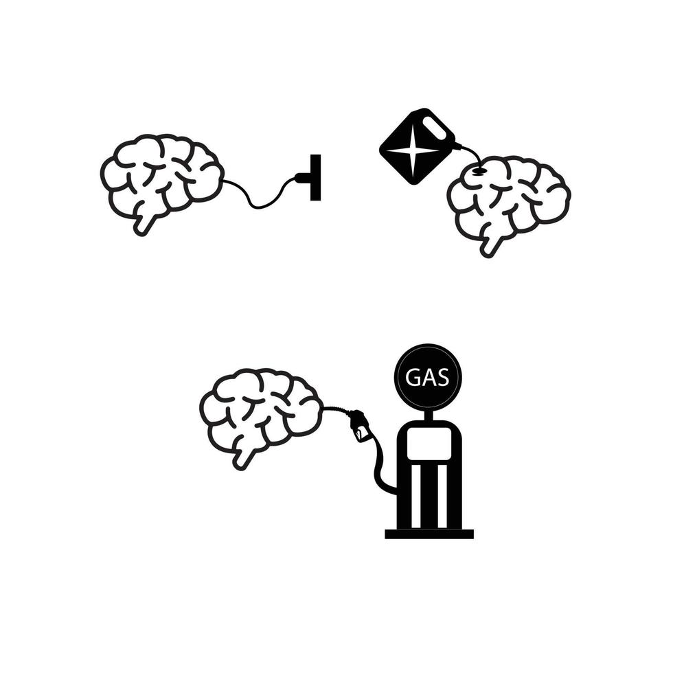 icônes d'intelligence cérébrale isolées sur fond blanc vecteur