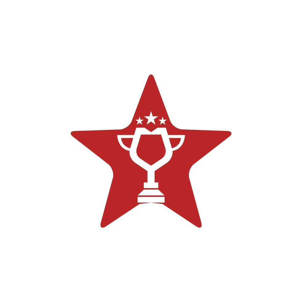 création de logo de coupe de prix. conception d'icône de trophée. modèle de logo de récompense vecteur