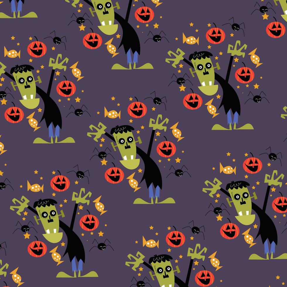 modèle sans couture avec halloween parfait pour le papier d'emballage vecteur