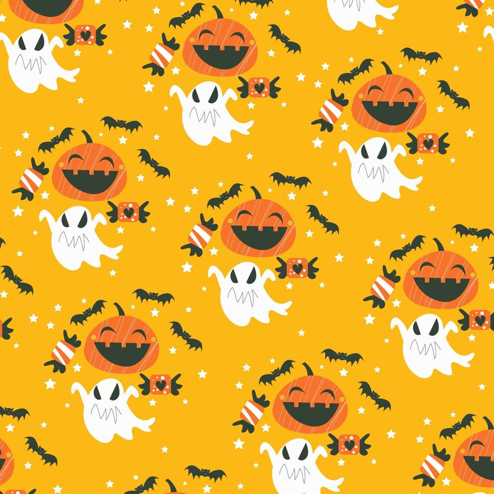 modèle sans couture avec halloween parfait pour le papier d'emballage vecteur