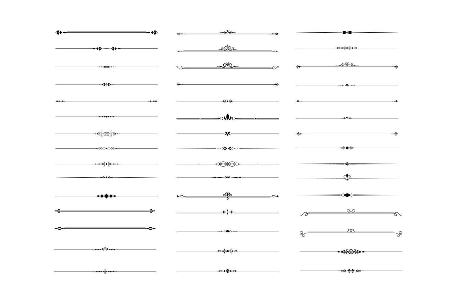 lignes de séparation ornementales classiques vecteur