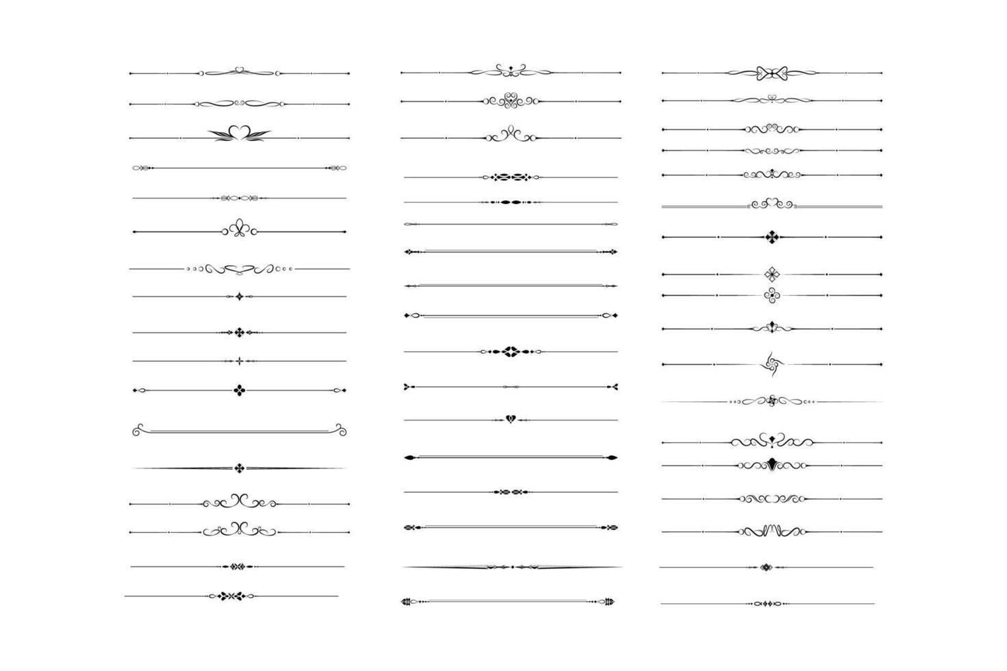 lignes de séparation ornementales classiques vecteur