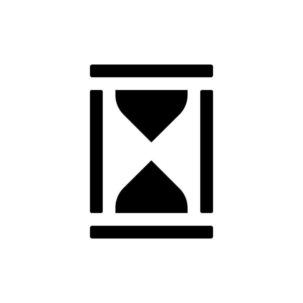 icône d'interface utilisateur de glyphe noir de sablier. appareil de mesure du temps. horloge en verre de sable. Design de l'interface utilisateur. symbole de silhouette sur un espace blanc. pictogramme solide pour le web, mobile. illustration vectorielle isolée vecteur