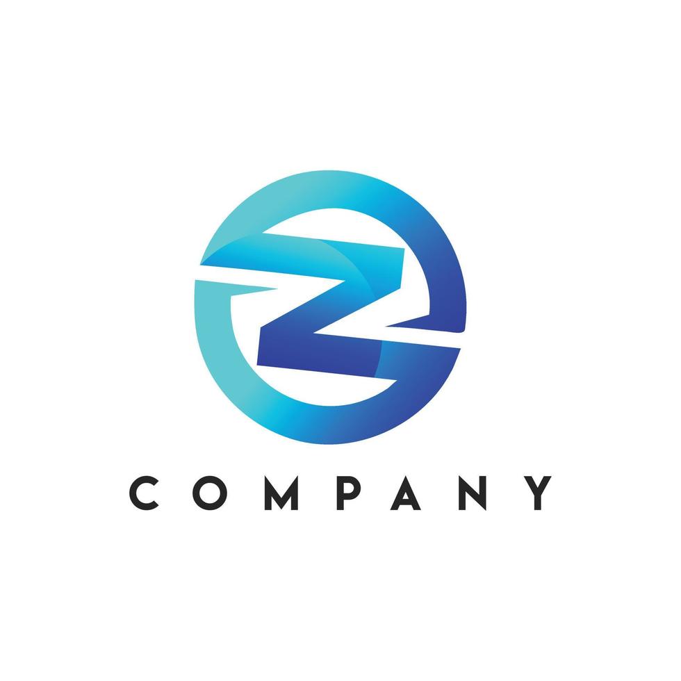 logo de la lettre z, modèle de logo de lettre personnalisée vecteur