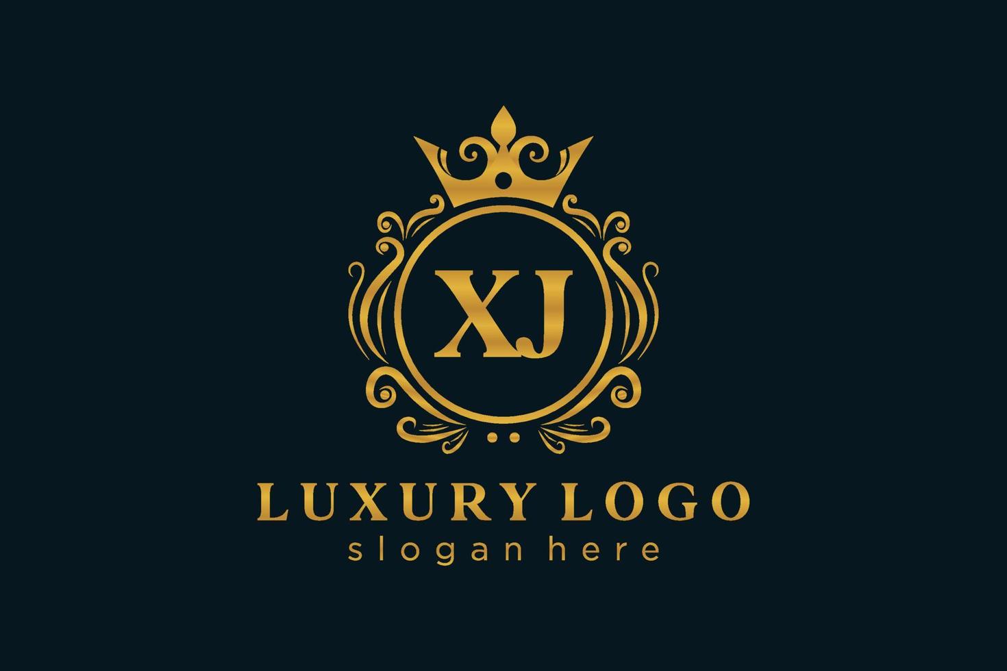 modèle initial de logo de luxe royal de lettre xj dans l'art vectoriel pour le restaurant, la royauté, la boutique, le café, l'hôtel, l'héraldique, les bijoux, la mode et d'autres illustrations vectorielles.