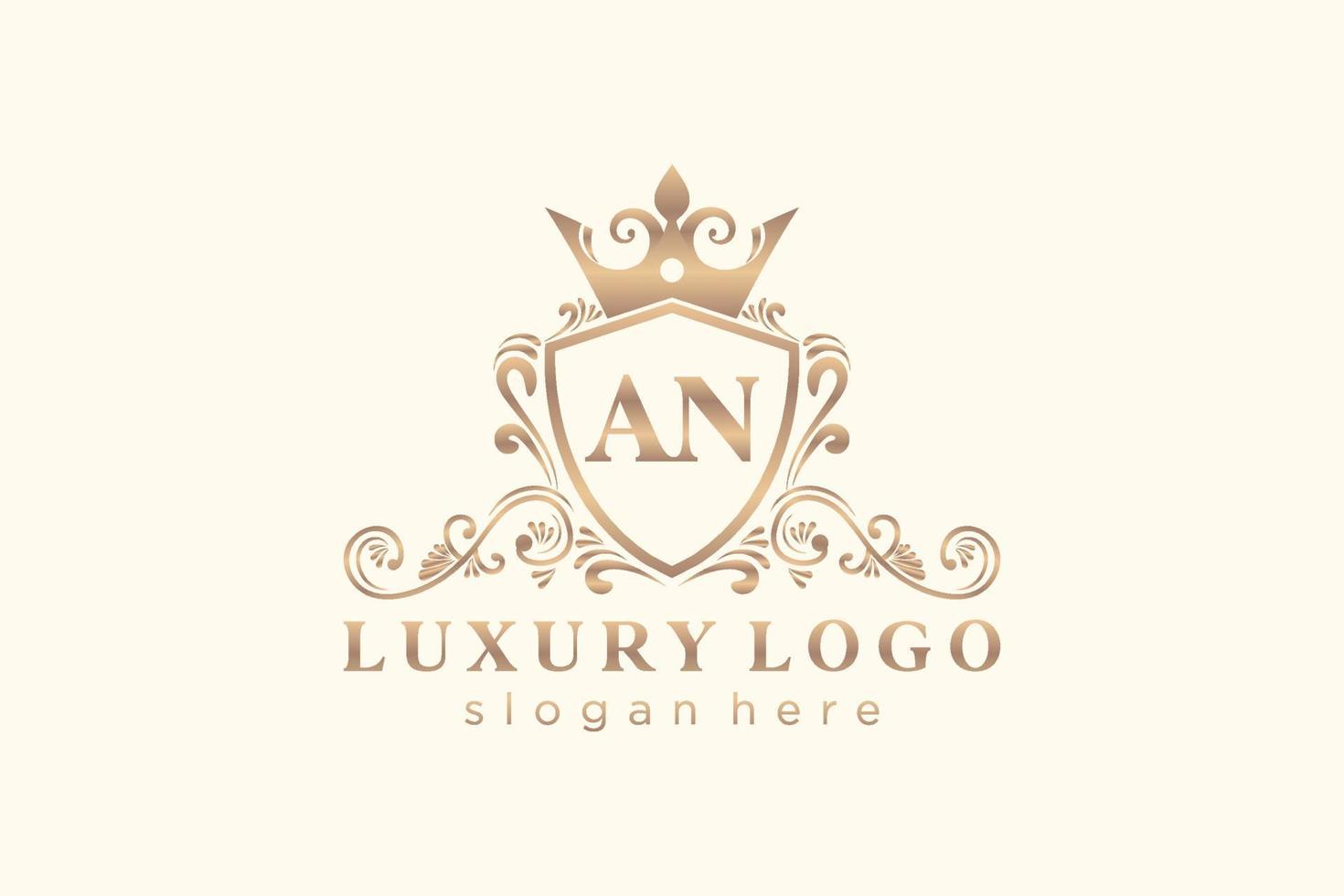 initial un modèle de logo de luxe royal de lettre dans l'art vectoriel pour le restaurant, la royauté, la boutique, le café, l'hôtel, l'héraldique, les bijoux, la mode et d'autres illustrations vectorielles.