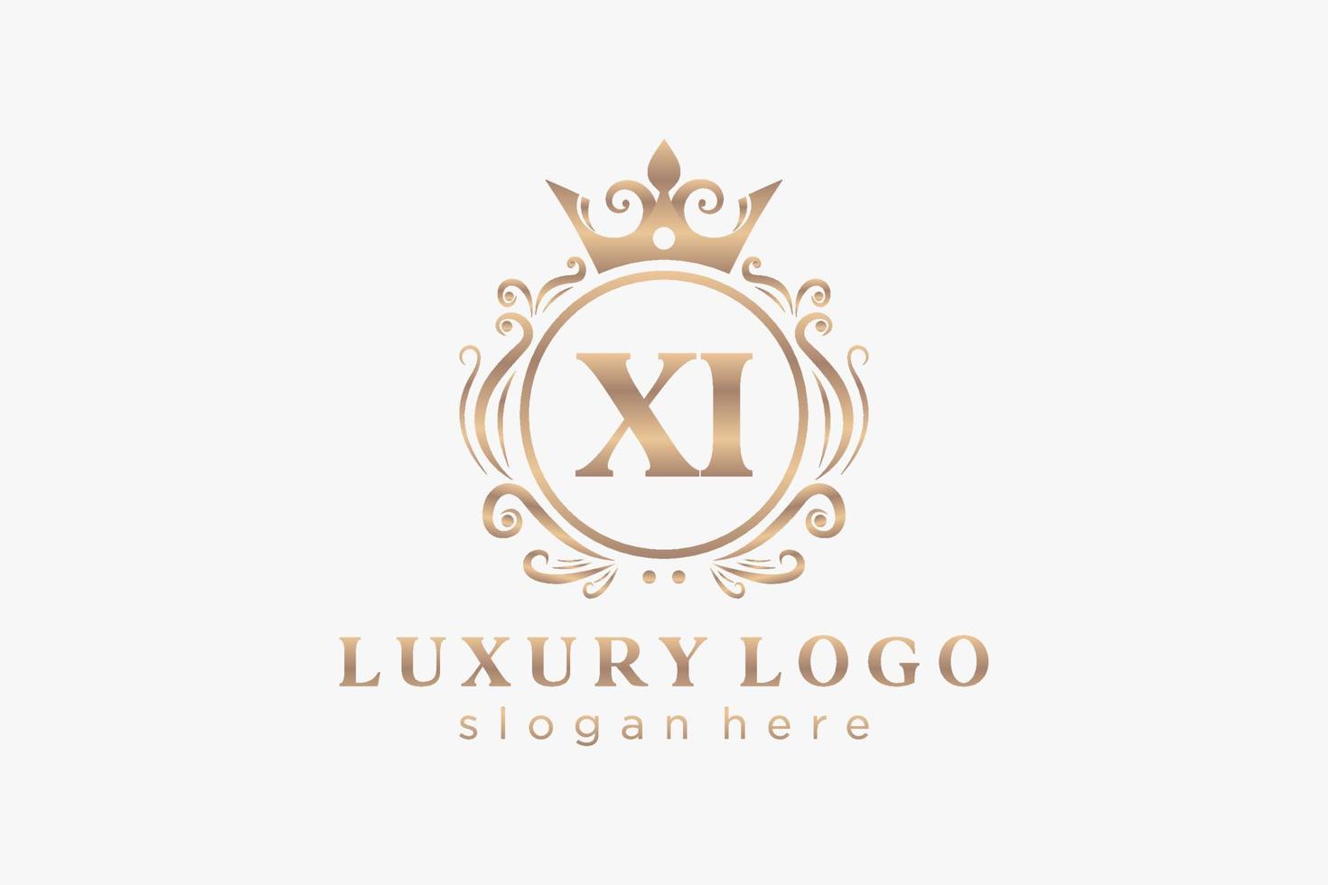 modèle initial de logo de luxe royal de lettre xi dans l'art vectoriel pour le restaurant, la royauté, la boutique, le café, l'hôtel, l'héraldique, les bijoux, la mode et d'autres illustrations vectorielles.