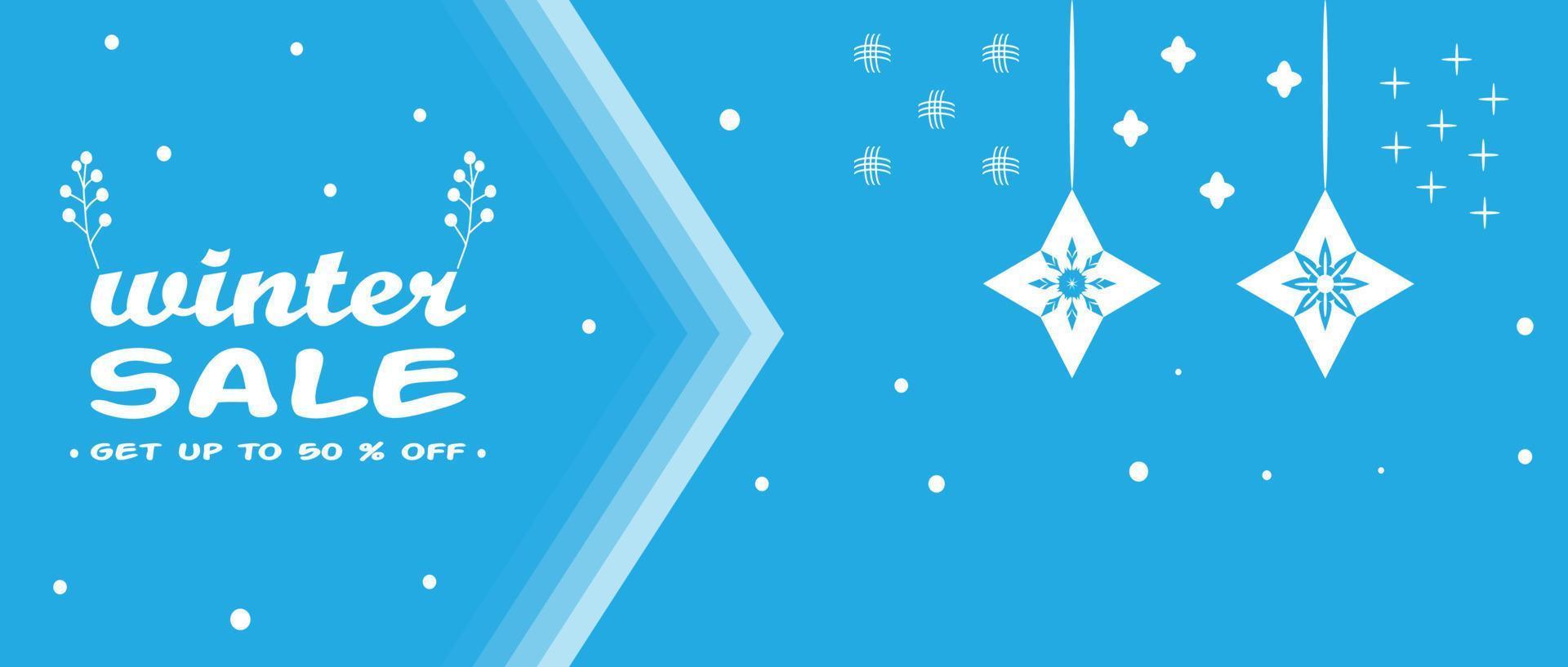 bannière de conception de vente d'hiver. noël, nouvel an, promotion shopping. illustration vectorielle gratuite. vecteur