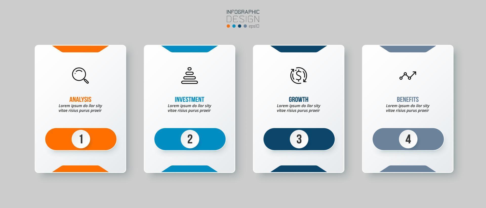 concept d'entreprise de modèle infographique avec étape. vecteur