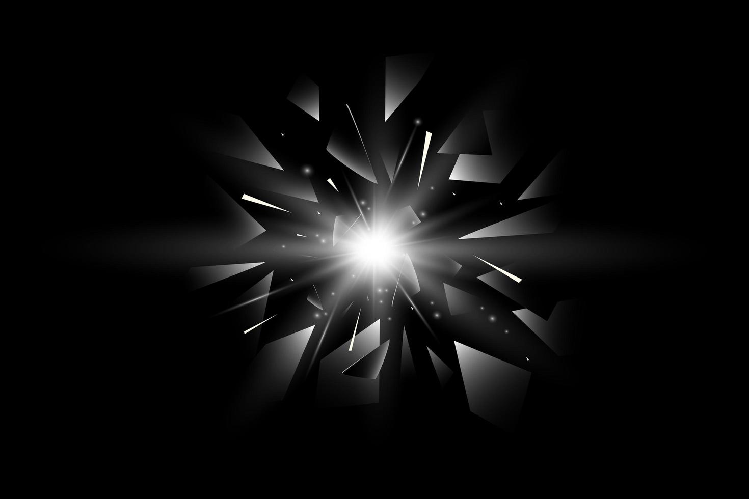 étoile réaliste avec des éclats de verre brisé vecteur