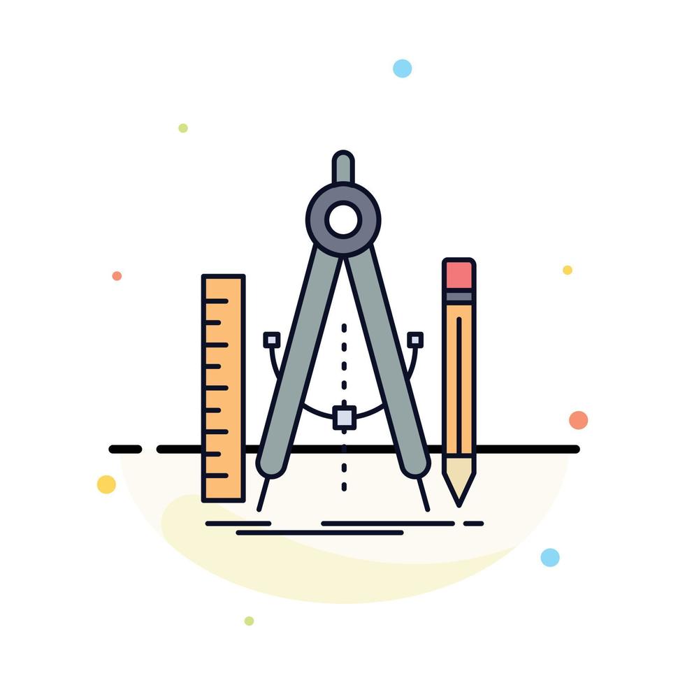 construire conception géométrie outil mathématique plat couleur icône vecteur