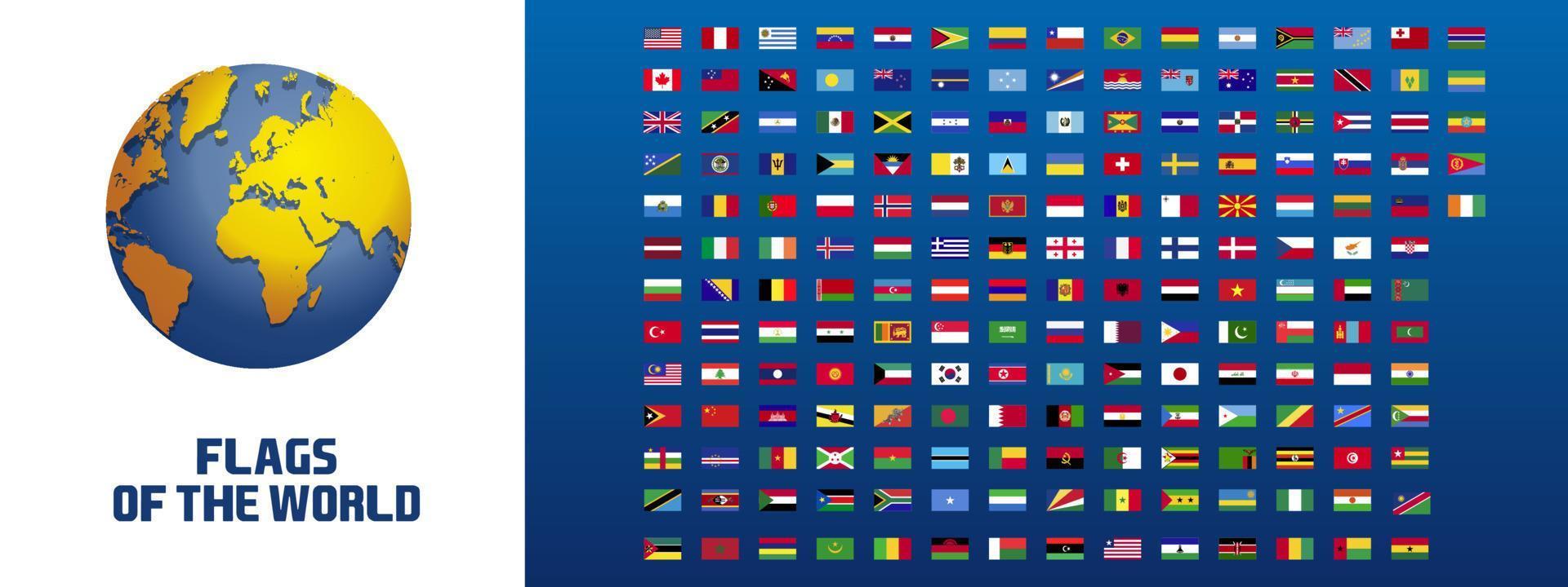 collection de drapeaux de pays du monde entier. graphique a le style des vieux jeux vidéo de fifa. graphique vectoriel avec des vibrations de football.