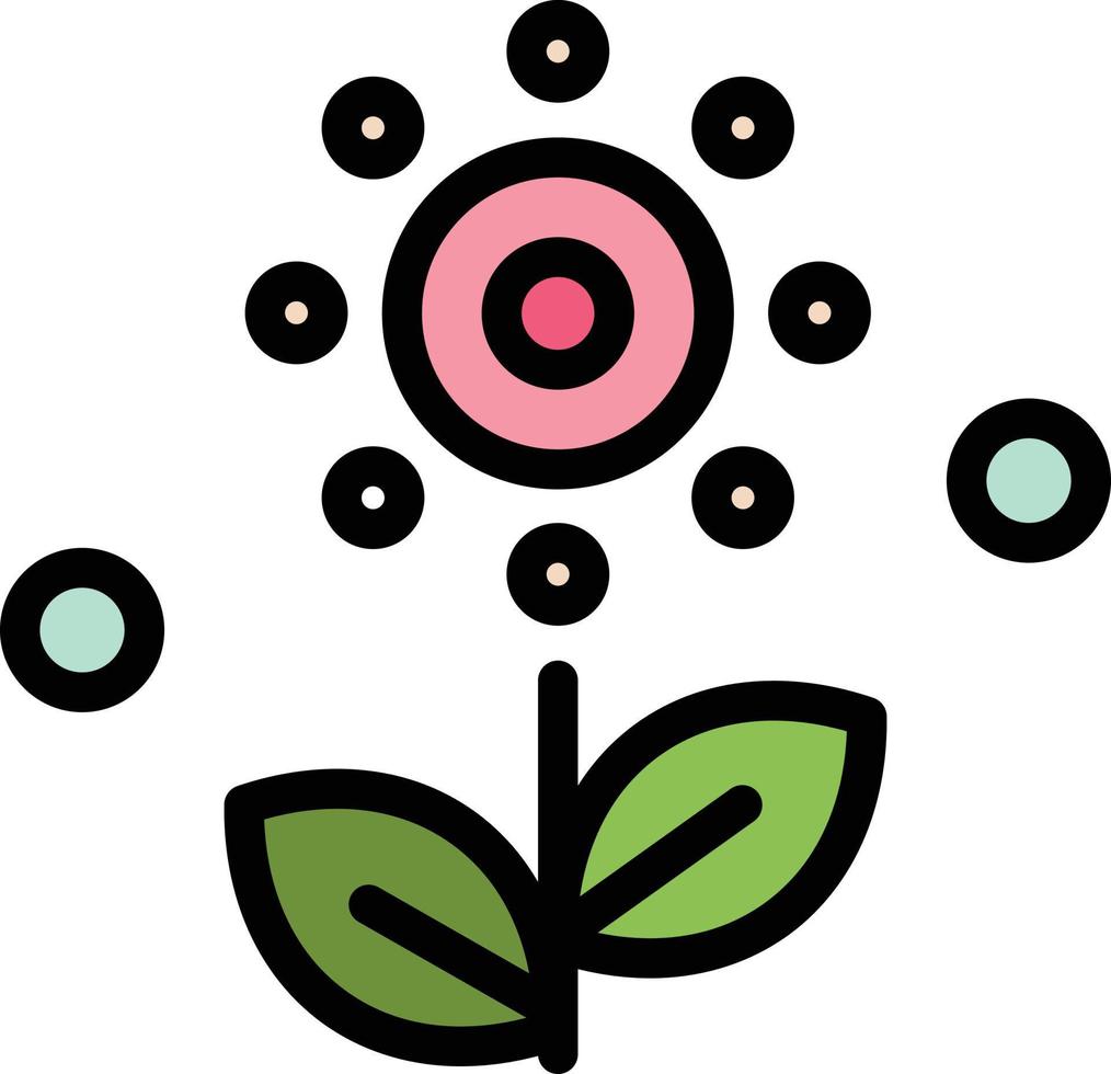 fleur plante rose printemps entreprise logo modèle plat couleur vecteur