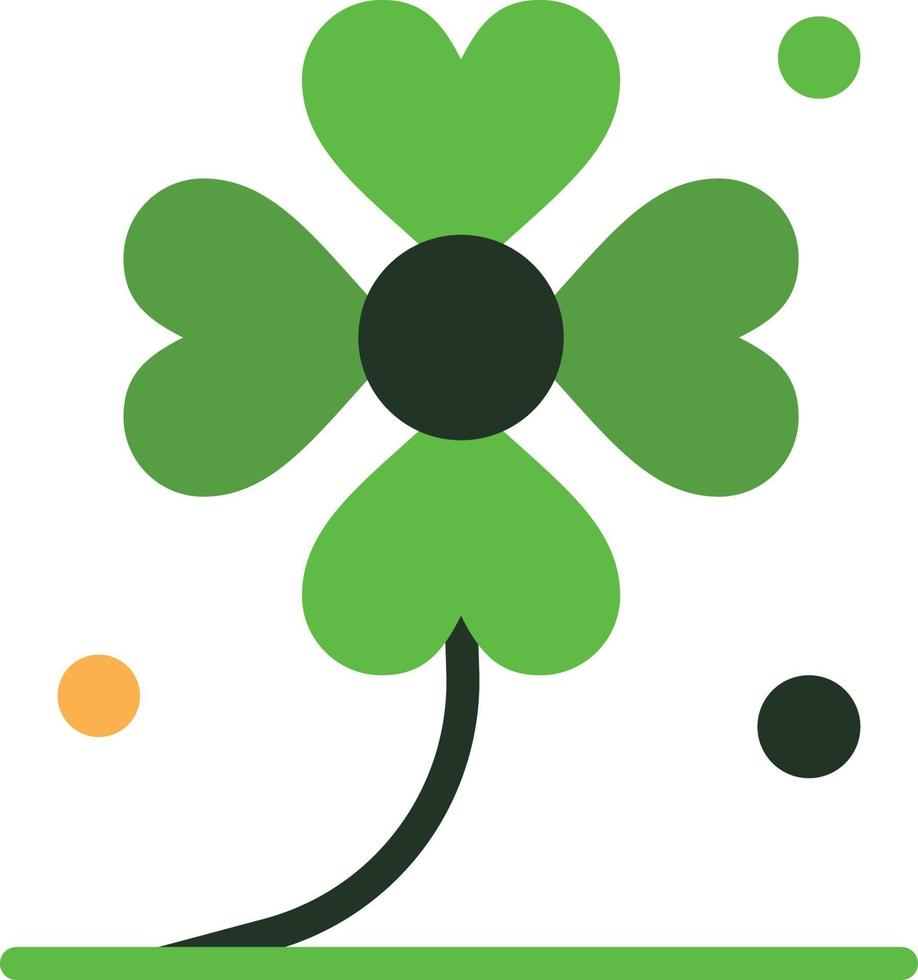 trèfle quatre irlande chanceux irlandais plat couleur icône vecteur icône modèle de bannière