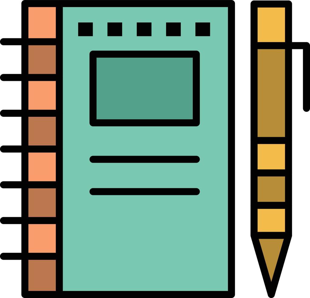 carnet de croquis dessin cahier crayon croquis plat couleur icône vecteur icône modèle de bannière