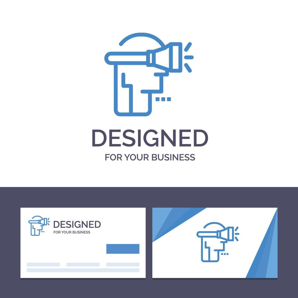 carte de visite créative et modèle de logo tête technologie humaine illustration vectorielle de réalité virtuelle vecteur