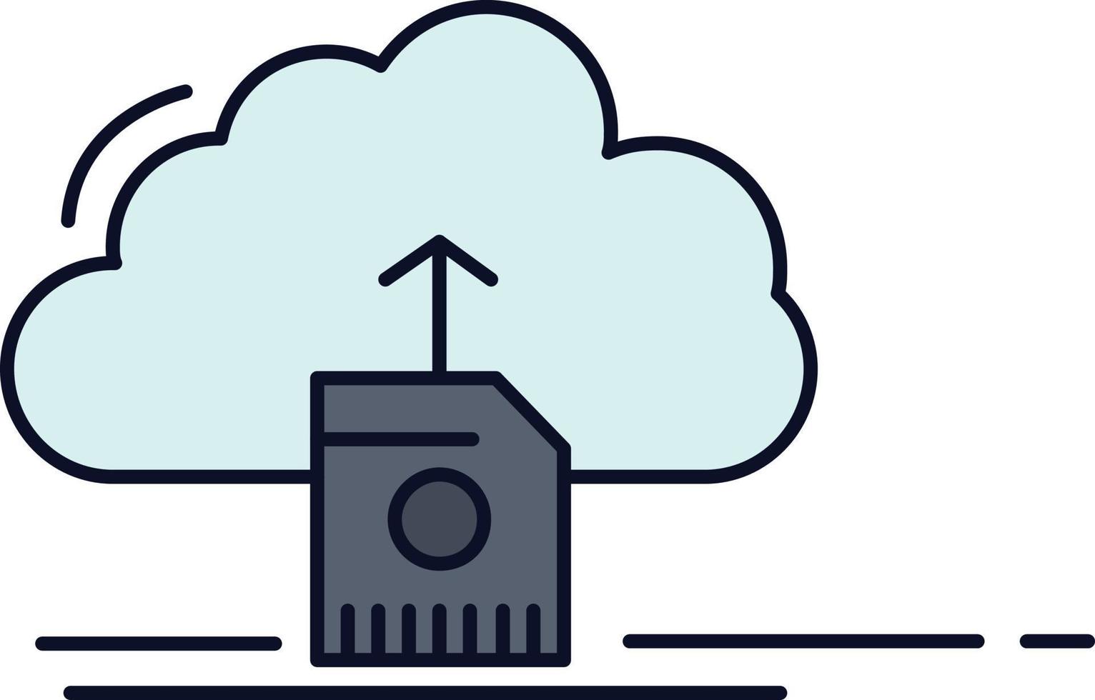 cloud upload save data computing plat couleur icône vecteur