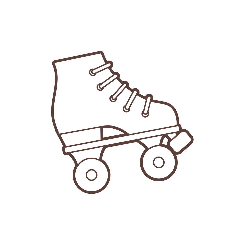 patins à roulettes. illustration linéaire vectorielle vecteur