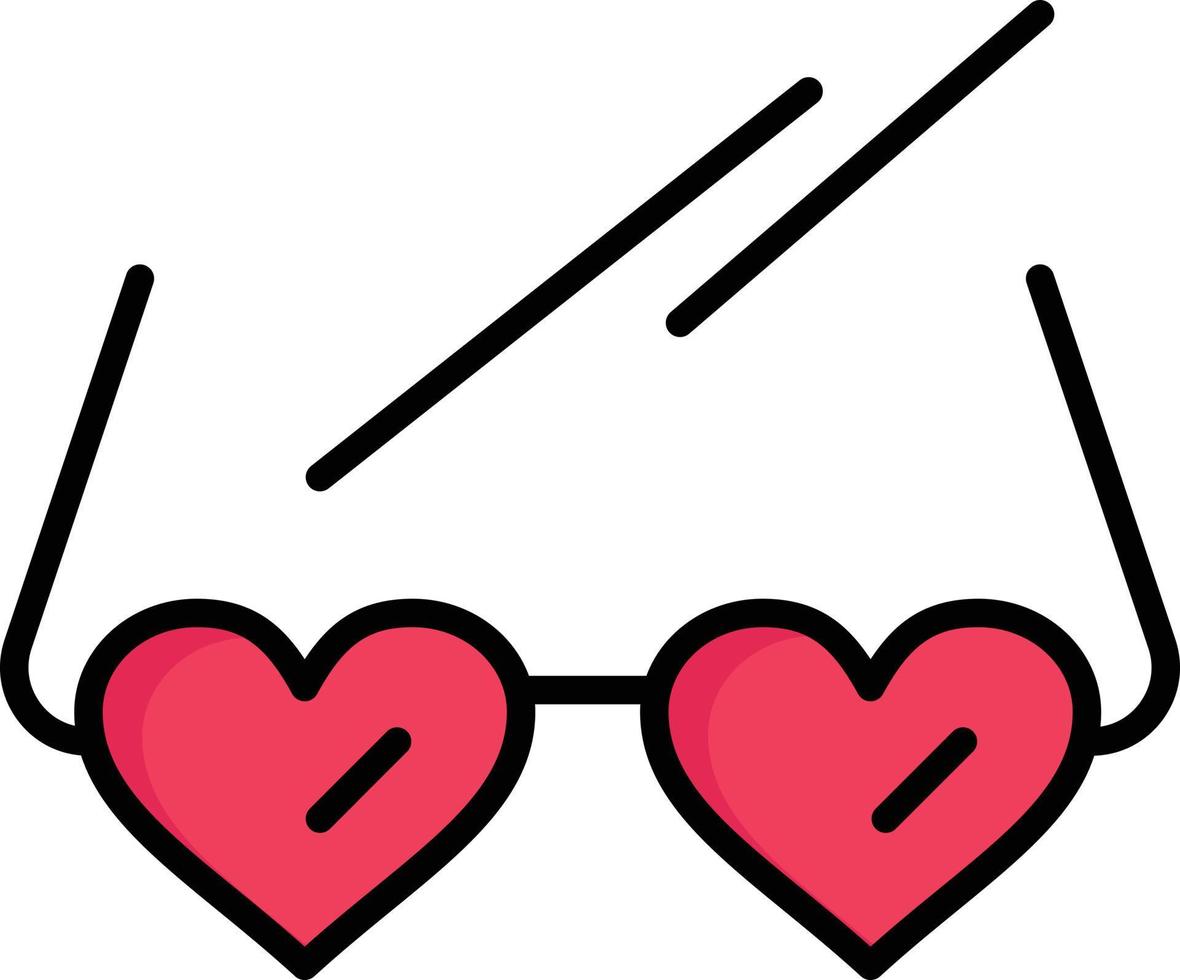 lunettes amour coeur mariage plat couleur icône vecteur icône modèle de bannière