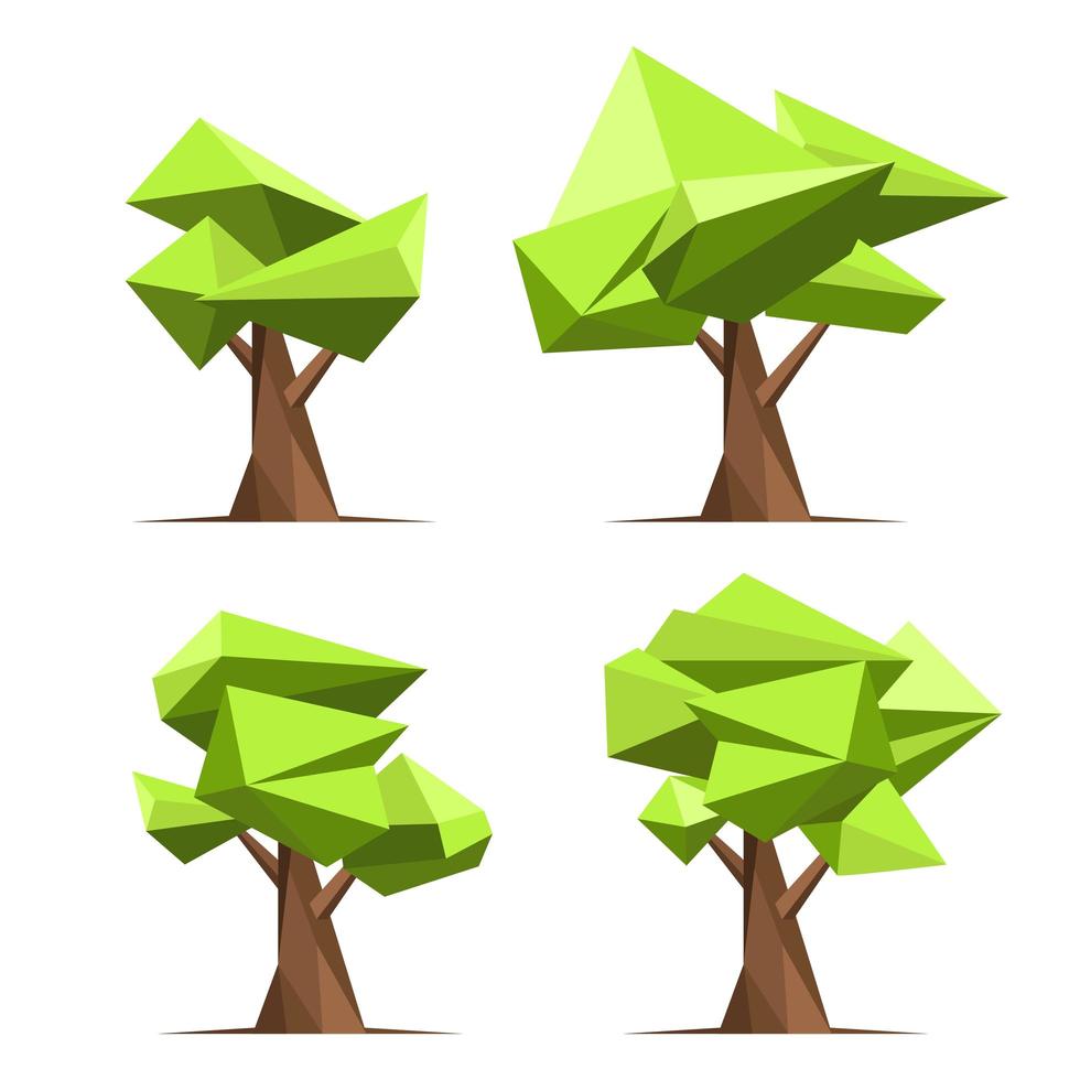ensemble d'arbres de style abstrait vecteur