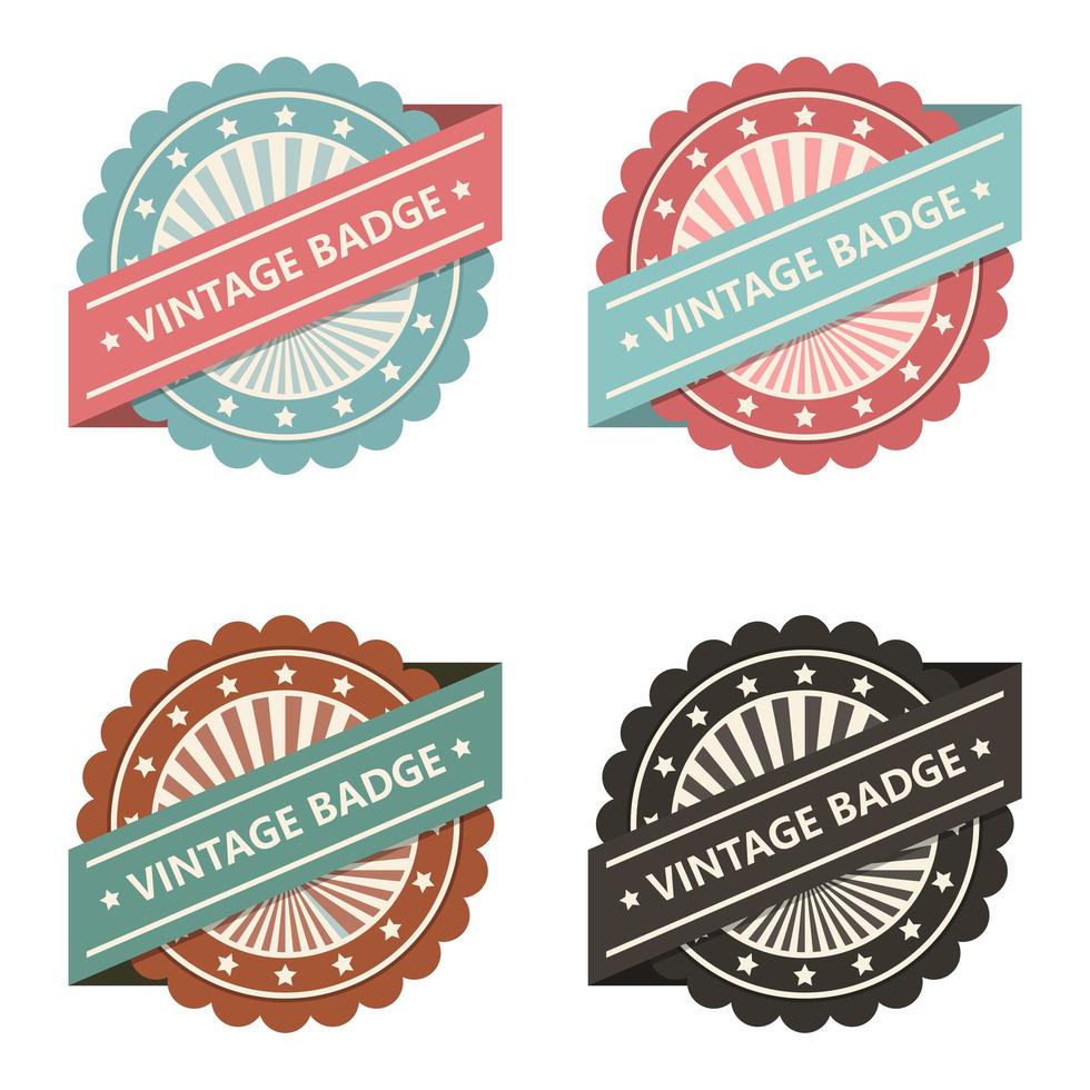 jeu de badges vintage vecteur