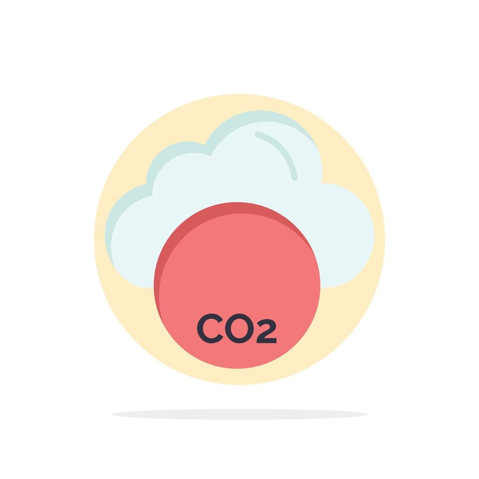 pollution environnementale co3 industrie abstrait cercle fond plat couleur icône vecteur