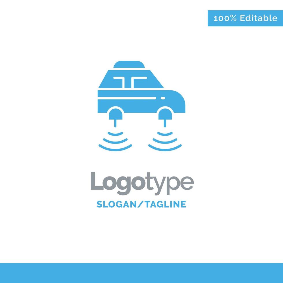réseau électrique de voiture smart wifi bleu solide logo modèle place pour slogan vecteur