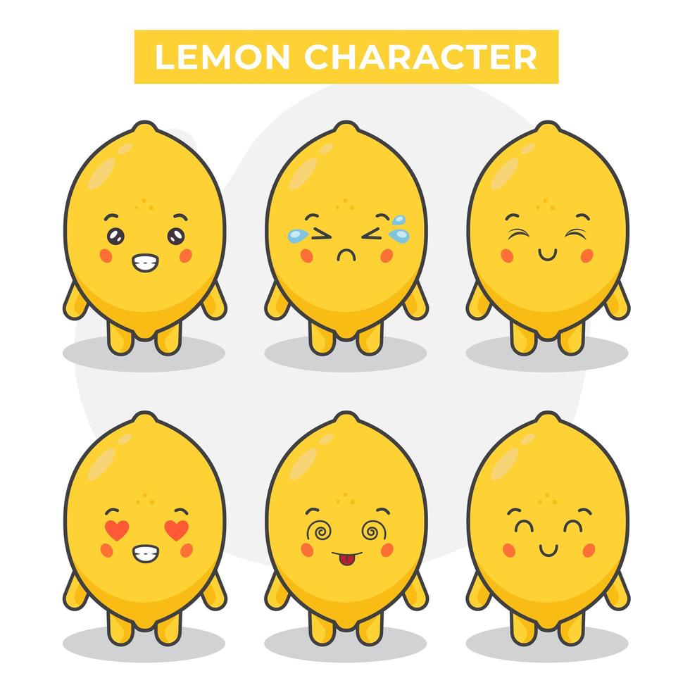 personnages de citron mignons vecteur