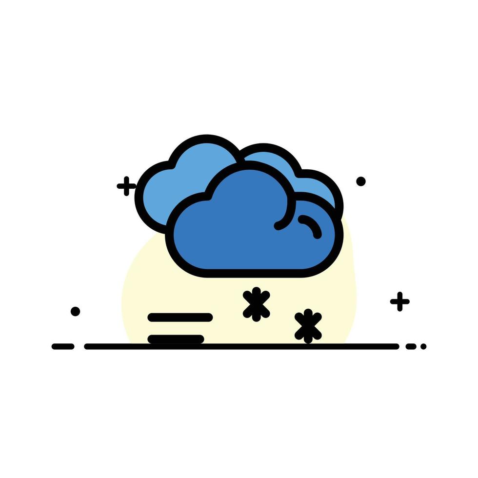 nuage pluie prévision pluie temps pluvieux entreprise ligne plate remplie icône vecteur bannière modèle