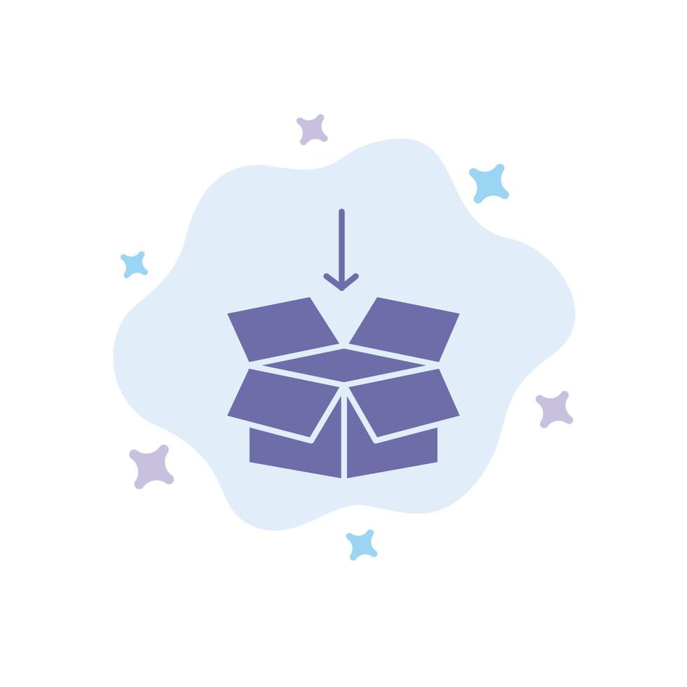 icône bleue de l'éducation de la flèche de la boîte sur fond de nuage abstrait vecteur