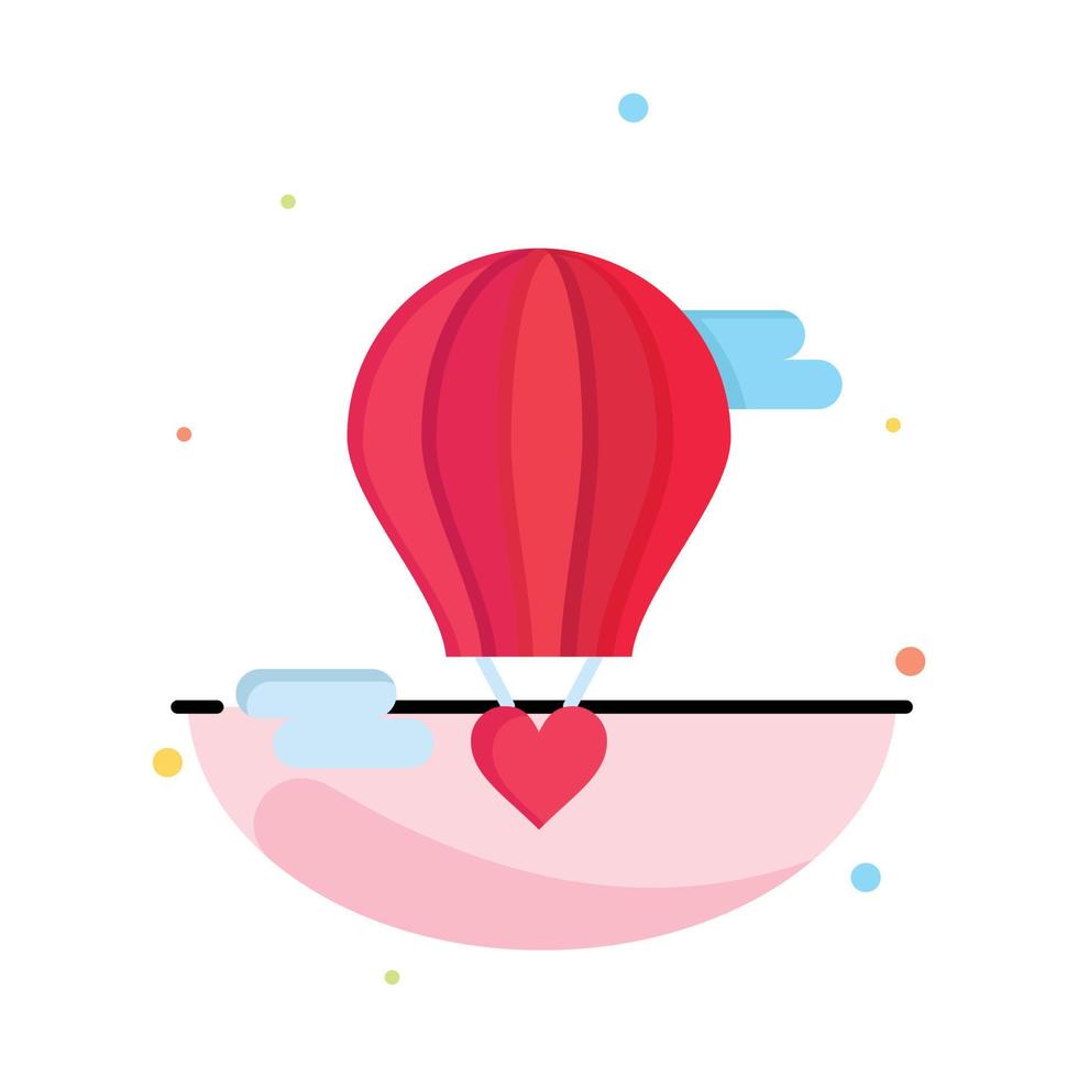 ballon volant ballon chaud amour saint valentin modèle de logo d'entreprise couleur plate vecteur