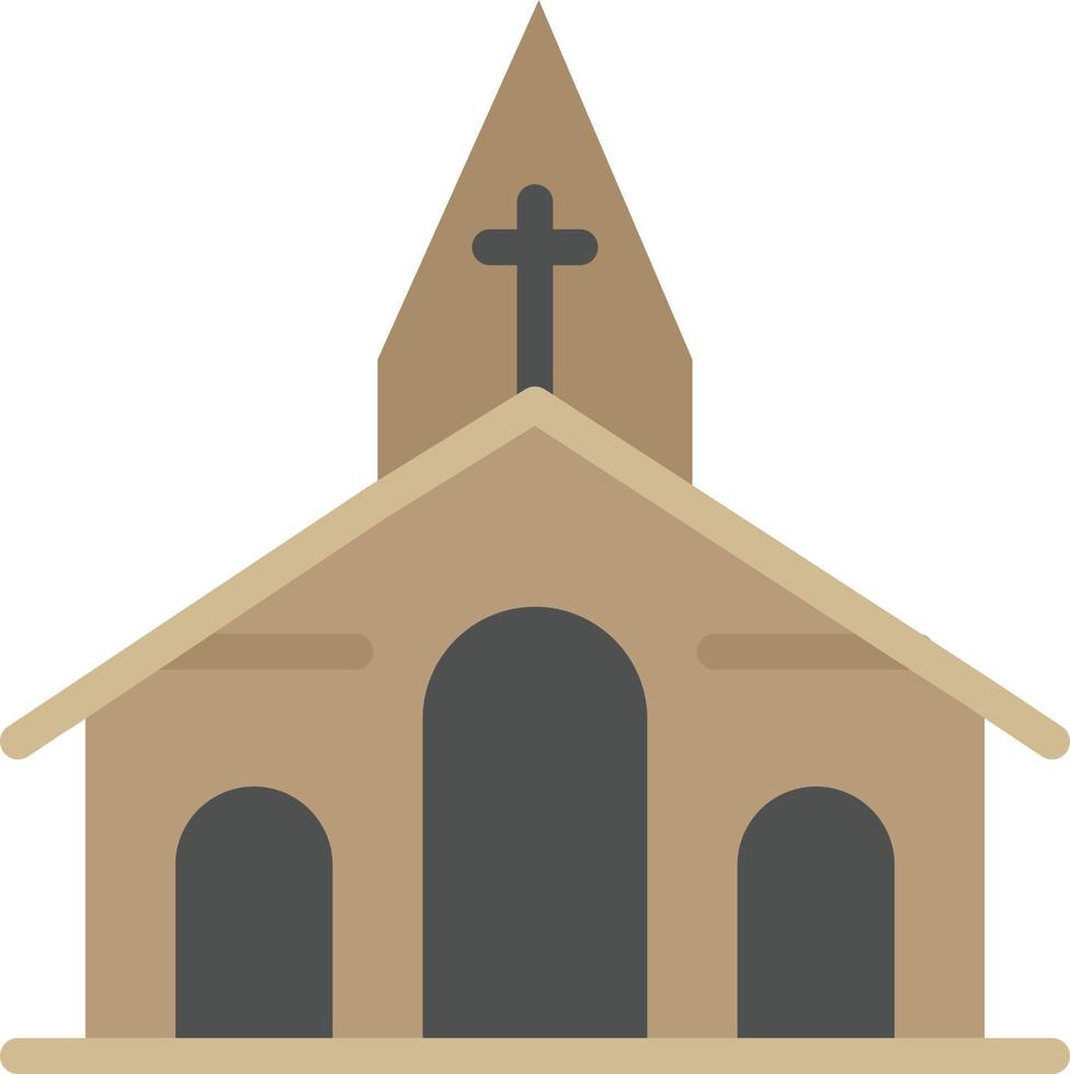 bâtiment noël église printemps plat couleur icône vecteur icône modèle de bannière