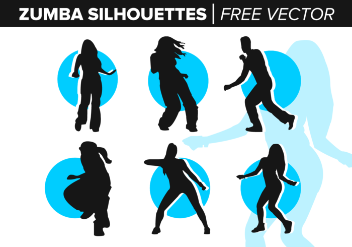 Zumba silhouettes vecteur gratuit