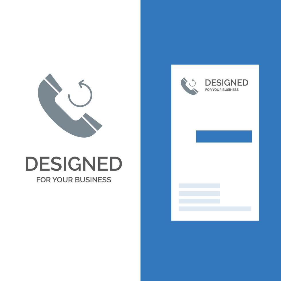 call back callback gris logo design et modèle de carte de visite vecteur