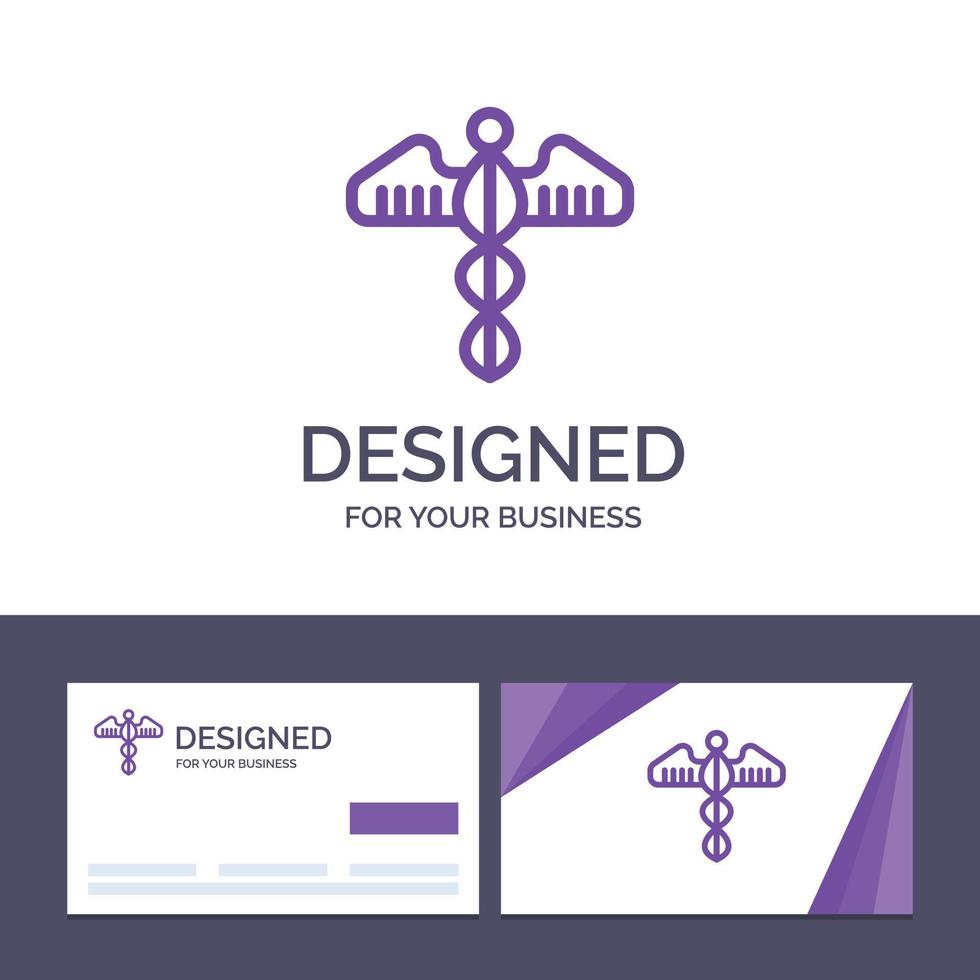 carte de visite créative et modèle de logo symbole médical illustration vectorielle de soins de santé cardiaques vecteur