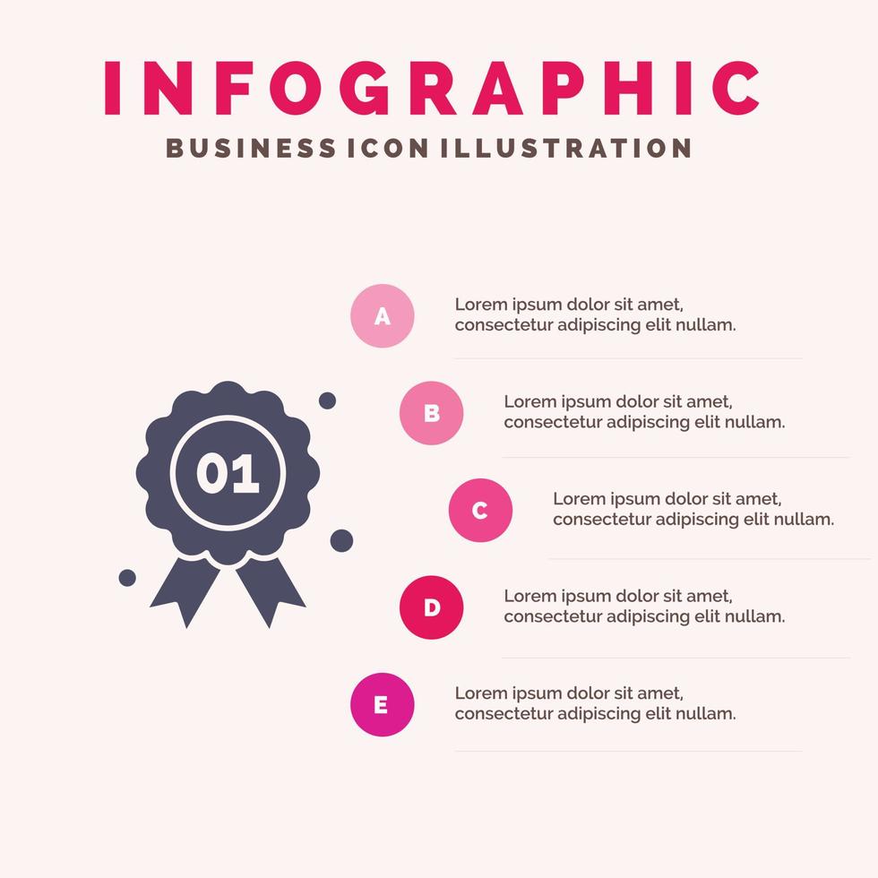 prix insigne qualité canada solide icône infographie 5 étapes présentation fond vecteur