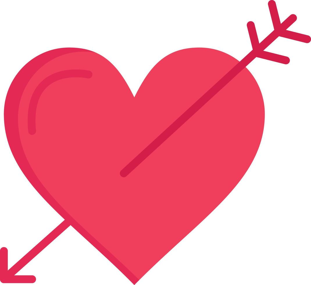 coeur flèche vacances amour saint valentin plat couleur icône vecteur icône modèle de bannière